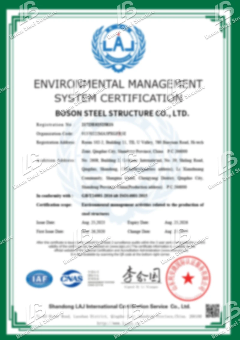 Environmental Management System Certification Certificate